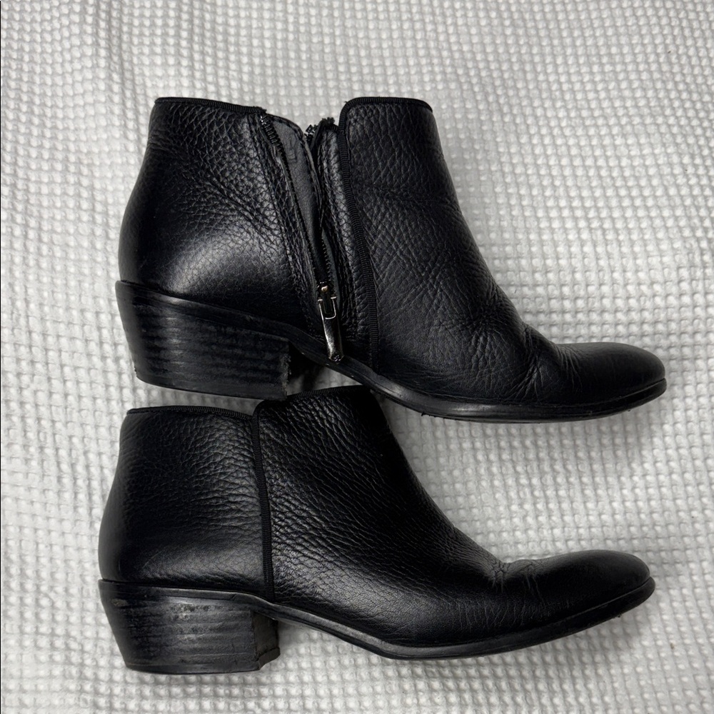 Black Leather Sam Edelman Ankle Boots - Size 7
